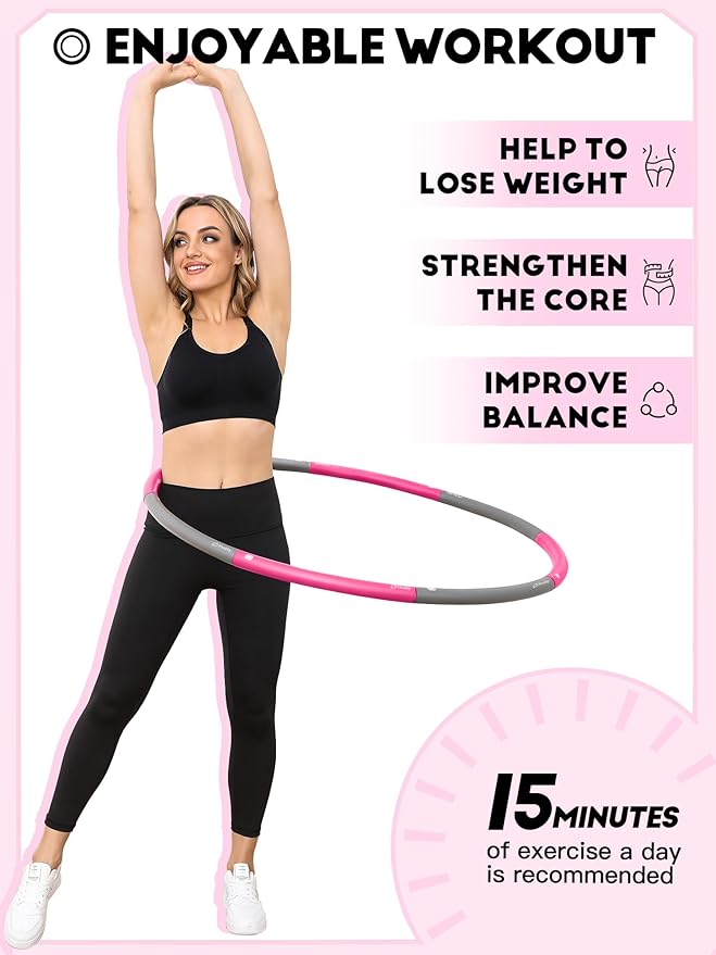 Weighted Exercise Hoop for Adults 2.2lb Detachable