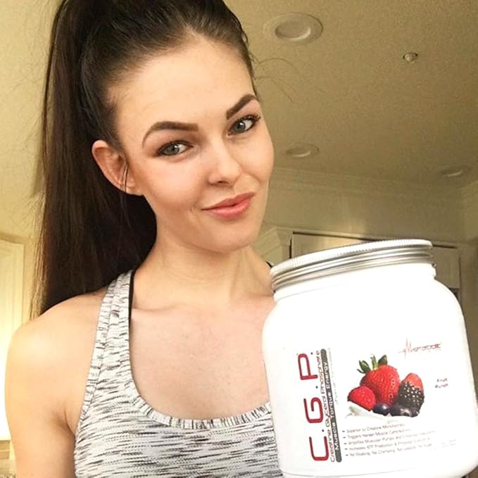 Metabolic Nutrition, CGP, Creatine Glycerol Phosphate, 100% Micronized Creatine Powder, Pre Intra Post Workout Supplement, Fruit Punch, 400 Grams (40 Servings)