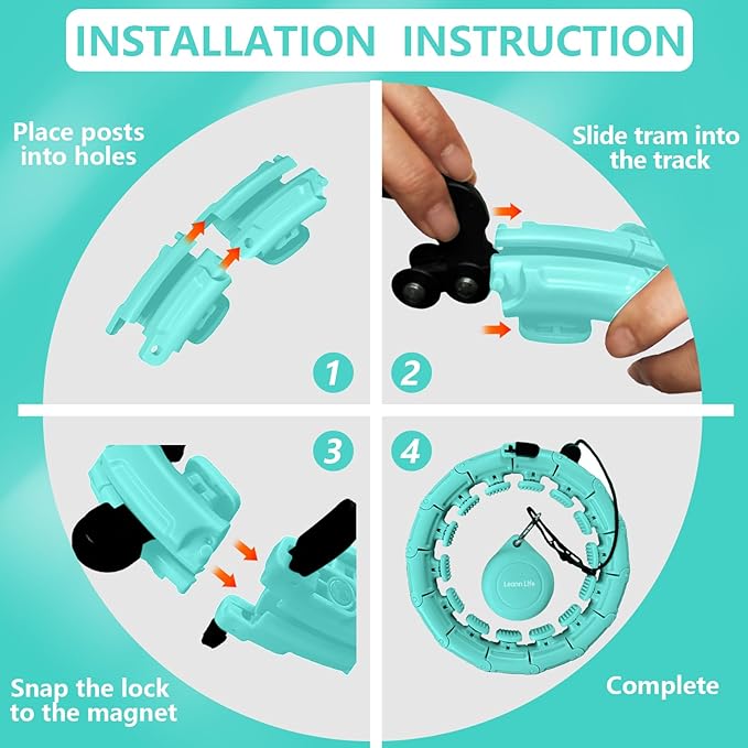 U1-28/30 Knots, Magnetic Lock Smart Weighted Hula Hoop