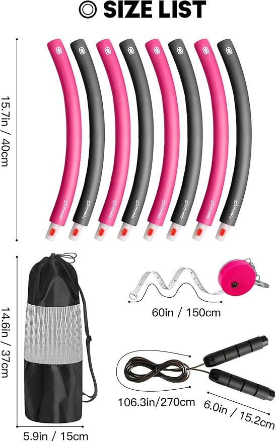 Weighted Exercise Hoop for Adults 2.2lb Detachable