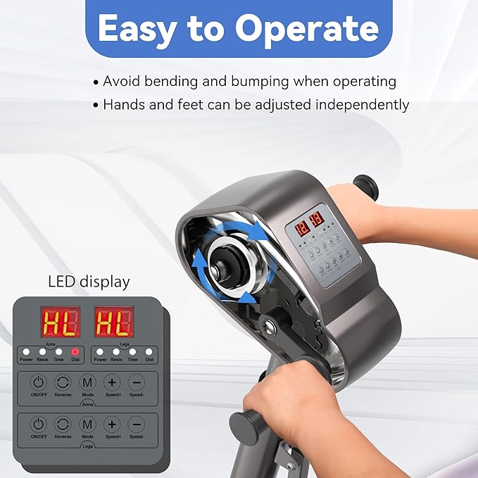 Legs Arms Electric Exercise Bike Active Passive Knee Pedal Trainer Physical Therapy Assisted Rehabilitation Home Fitness Equipment for Seniors