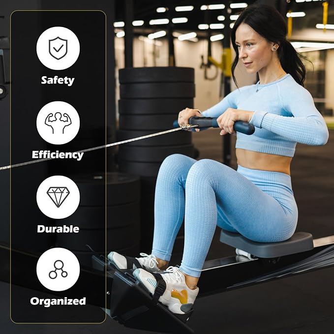 Rowing Machine Feet Straps for Concept 2 Rower - Foot Strap Replacement, Compatible with Models D & E - 2 Pack