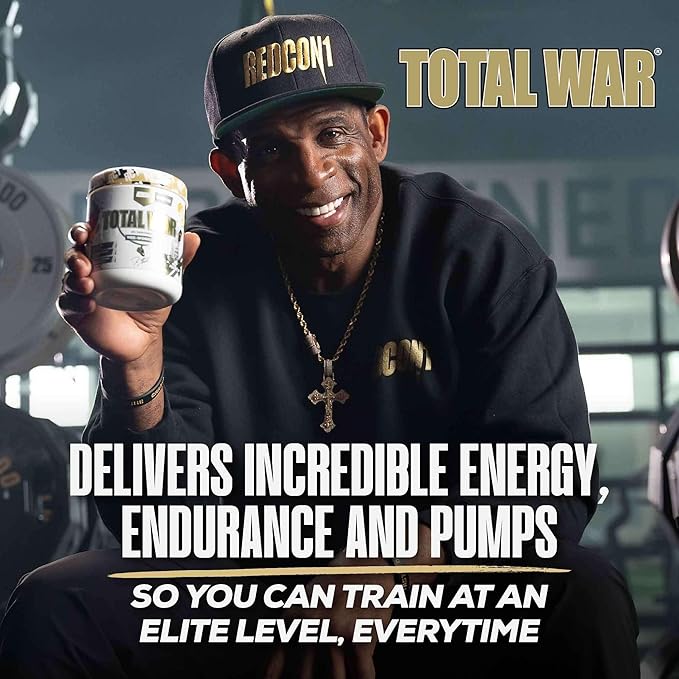 REDCON1 Total War Pre Workout Powder, Prime Time Punch - Beta Alanine + Citrulline Malate Keto Friendly Preworkout for Men & Women with 320mg of Caffeine - Fast Acting (20 Servings)