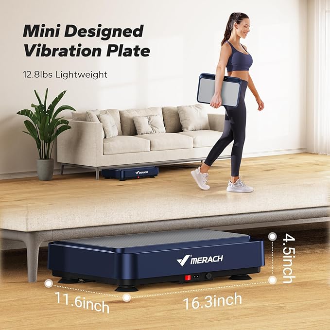 MERACH Vibration Plate Exercise Machine, Mini Vibrating Plate Machine for Women Men, Full Body Vibration Platform, Exercise Equipment for Home