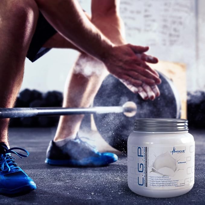 Metabolic Nutrition, CGP, Creatine Glycerol Phosphate, 100% Micronized Creatine Powder, Pre Intra Post Workout Supplement, Blue Raspberry, 400 Grams (40 Servings)