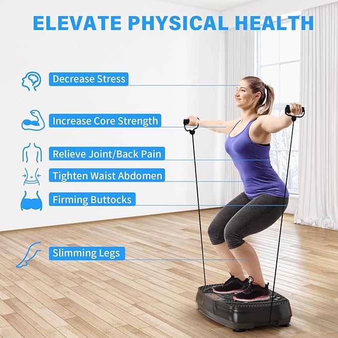 Vibration Plate Exercise Machine for Weight Loss and Lymphatic Drainage (Matte Black)