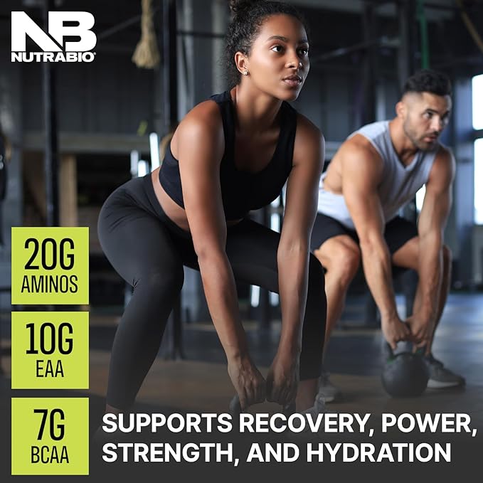 NutraBio Intra Blast Bcaa Powder Amino Acid Supplement, Electrolyte & Hydration Blend, Intra, Pre Workout & Muscle Recovery, 20g Eaa Amino Acids Powder, 5g Glutamine- Passion Fruit, 30 Serving