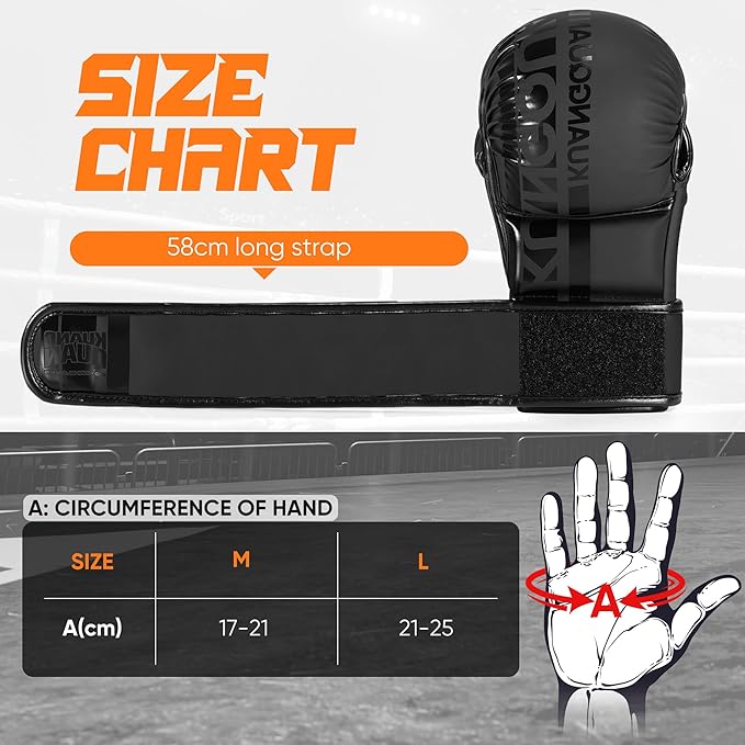 MMA Gloves Open Palm Sparring & Grappling Mitts,Martial Arts for Men & Women,Combat Sports,MMA, Boxing, Muay Thai, Kickboxing