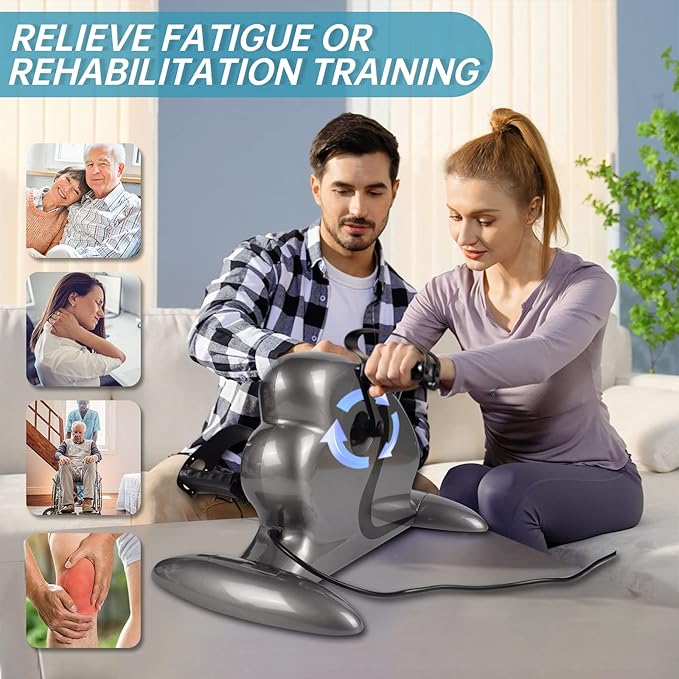 Motorized Pedal Exerciser, Electric Pedal Exerciser for Arm and Leg Low Impact Exercise Rehabilitation, No Resistance, Suitable for Seated Leg Exercise and Arm Exercise for Elderly People