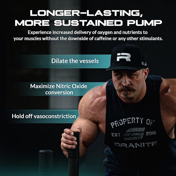 Granite Supplements Vaso Blast, Cherry Lime Flavor, Stimulant-Free Pre Workout for Men & Women with Grapeseed Extract, Arginine Nitrite, & VasoDrive-AP for Max Pump (20 Servings)