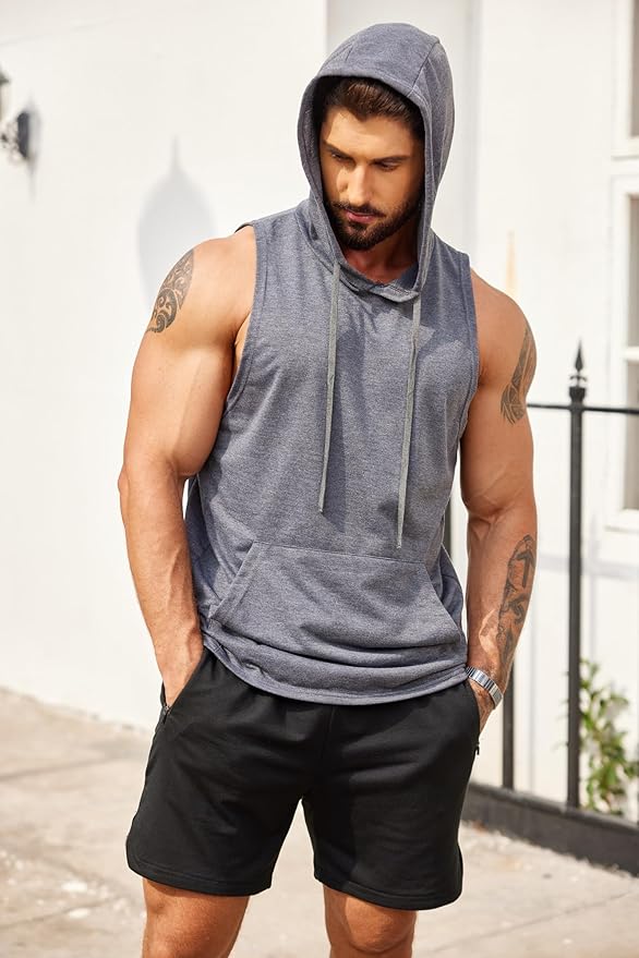COOFANDY Men's Gym Workout Shorts Athletic Training Shorts Fitted Weightlifting Bodybuilding Shorts with Zipper Pockets