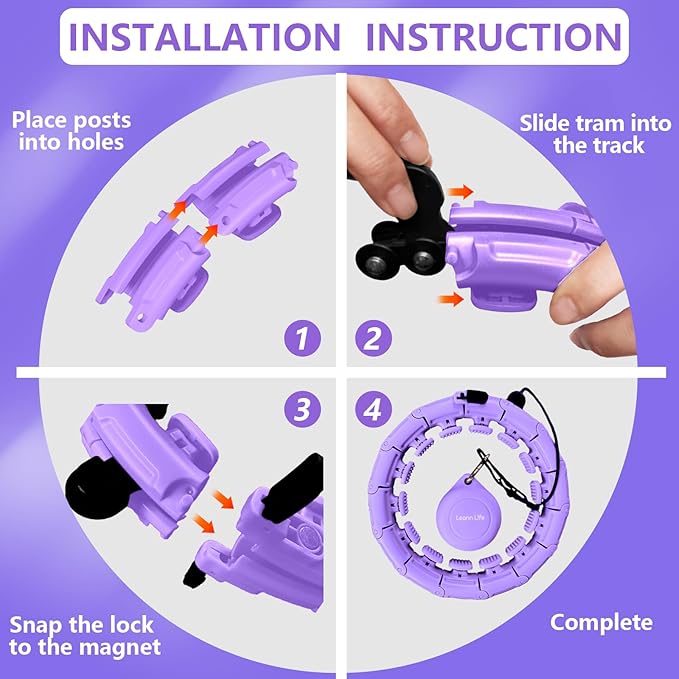U1-28/30 Knots, Magnetic Lock Smart Weighted Hula Hoop