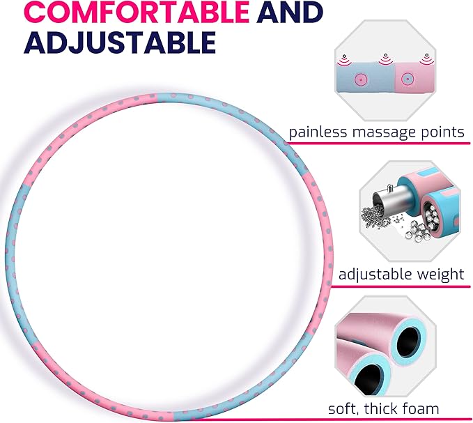 Weighted Hula Hoops for Women - Stable Exercise 6.5 lb