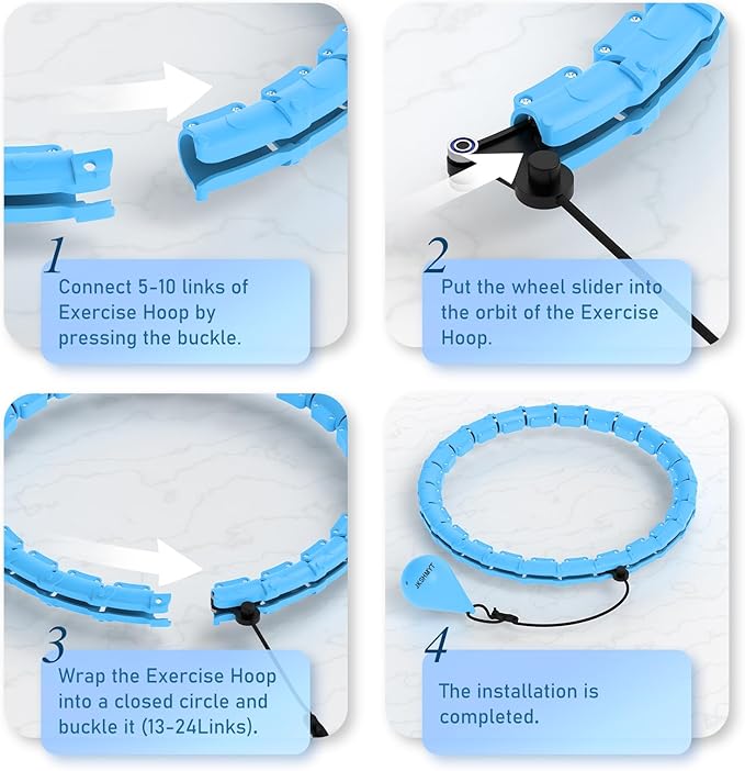 Weighted Hula Circle Hoops for Adults Weight Loss 47 Inch, 24 Detachable
