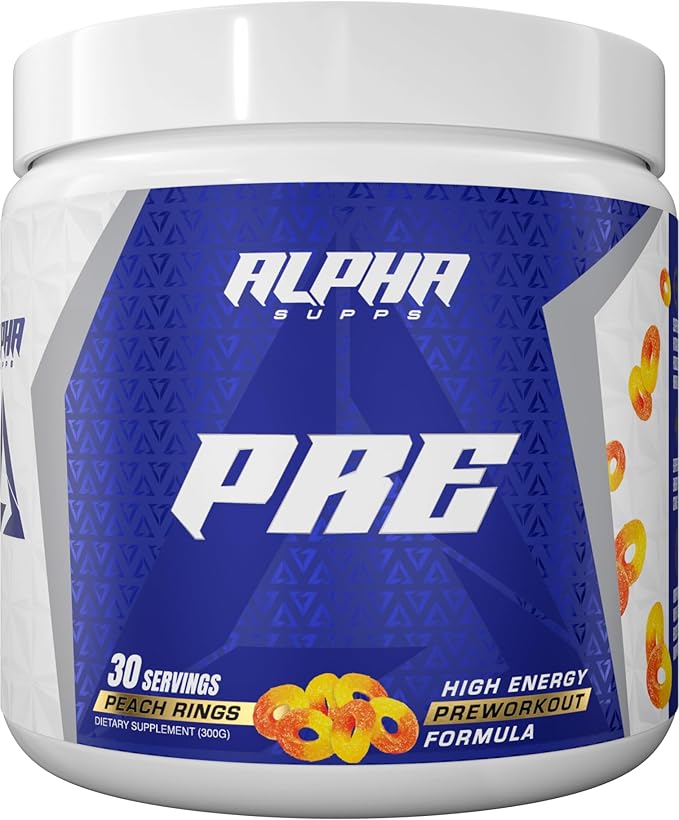 Pre, Pre-Workout Powder for Men & Women, Back to Basics Preworkout Formula for Fitness & Gym Training Athletes - Boost Energy, Focus & Performance (30 Servings, Peach Rings)