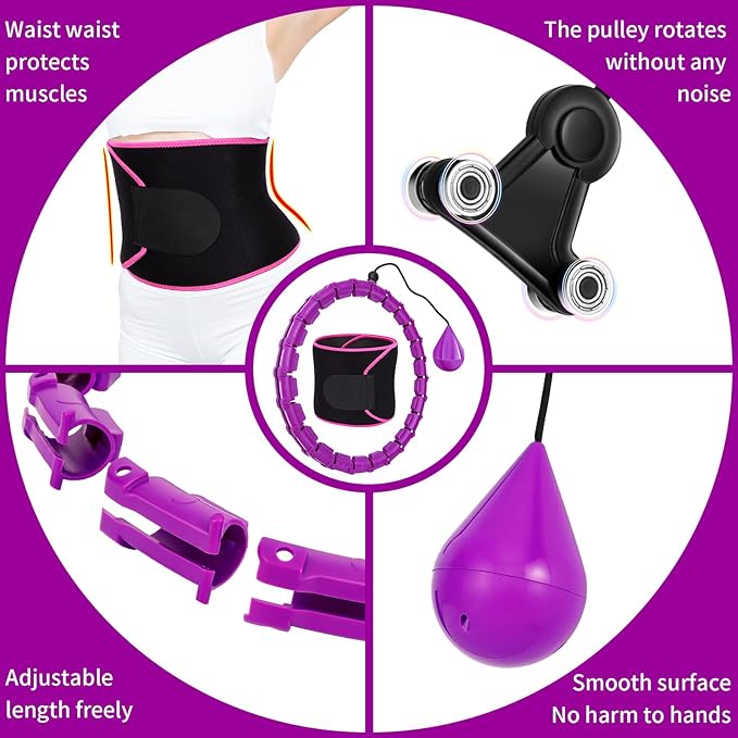 Infinity Weighted Hula Fit Hoop for Adult Weight 47'' Fitness 24 Detachable