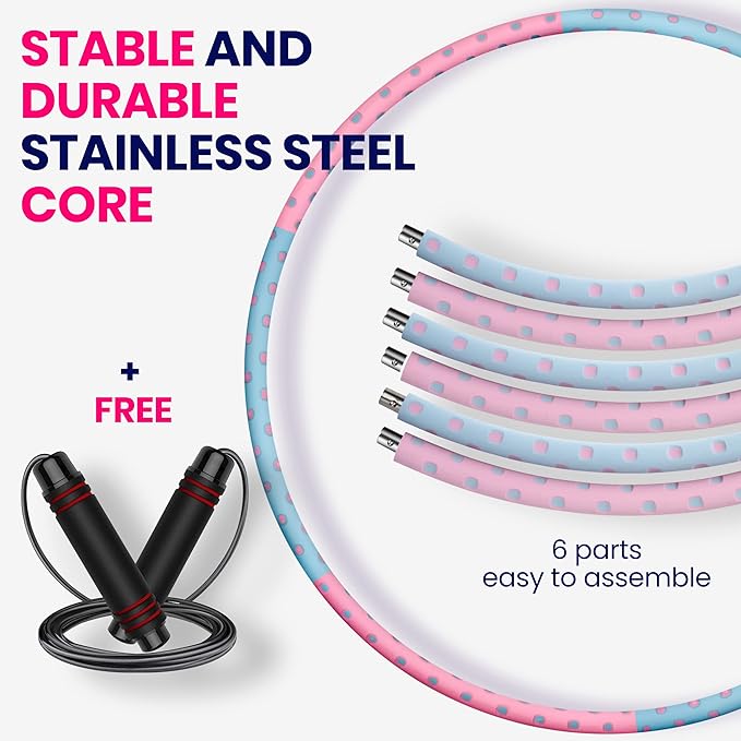 Weighted Hula Hoops for Women - Stable Exercise 6.5 lb