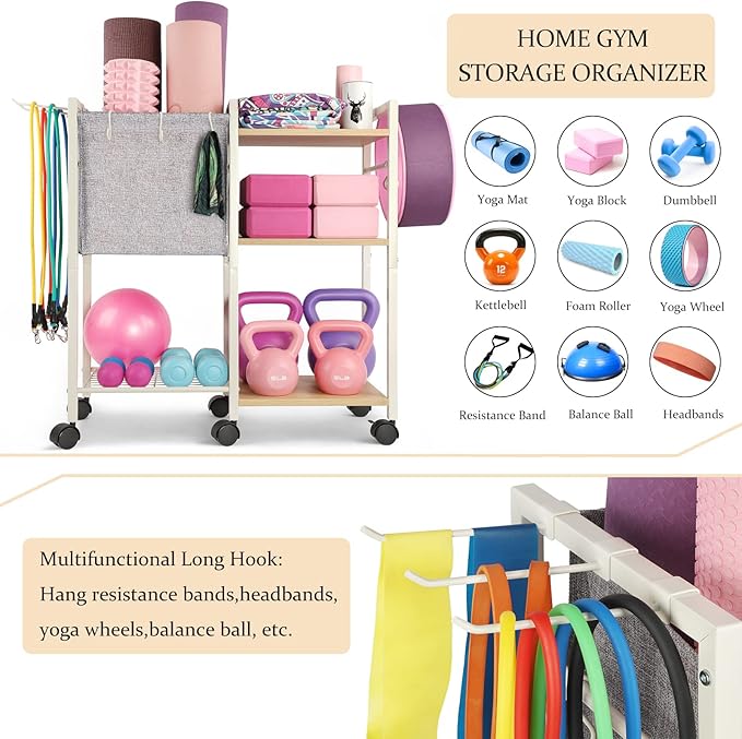 Yoga Mat Storage Rack Home Gym Equipment Workout