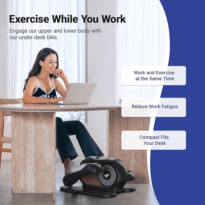 MERACH Under Desk Elliptical Machine Electric Ellipse Leg Exerciser for Seniors Anti-Slip Seated Mini Elliptical