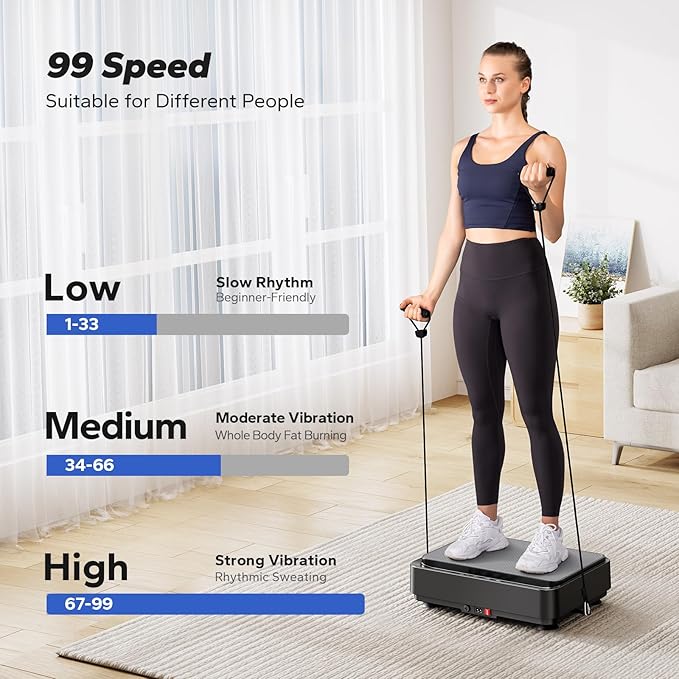 MERACH Vibration Plate Exercise Machine, Mini Vibrating Plate Machine for Women Men, Full Body Vibration Platform, Exercise Equipment for Home