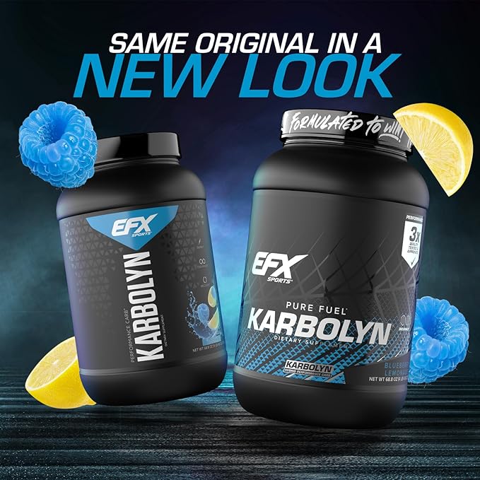 EFX Sports Karbolyn Fuel | Fast-Absorbing Carbohydrate Powder | Carb Load, Sustained Energy, Quick Recovery | Stimulant Free | 36 Servings (Blueberry Lemonade)