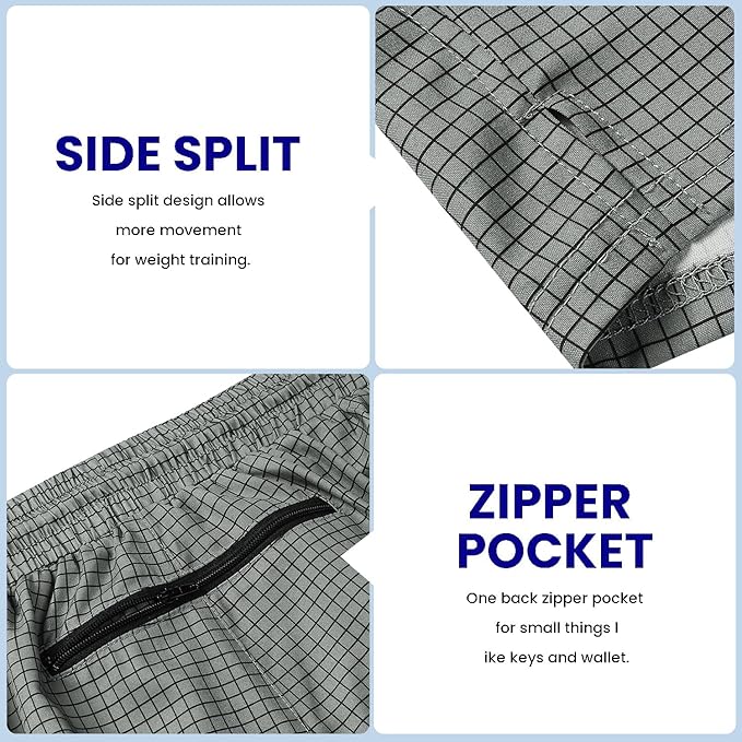 COOFANDY Men's 2 Pack Gym Workout Shorts 7 Inch Quick Dry Athletic Shorts Lightweight Running Shorts with Pockets