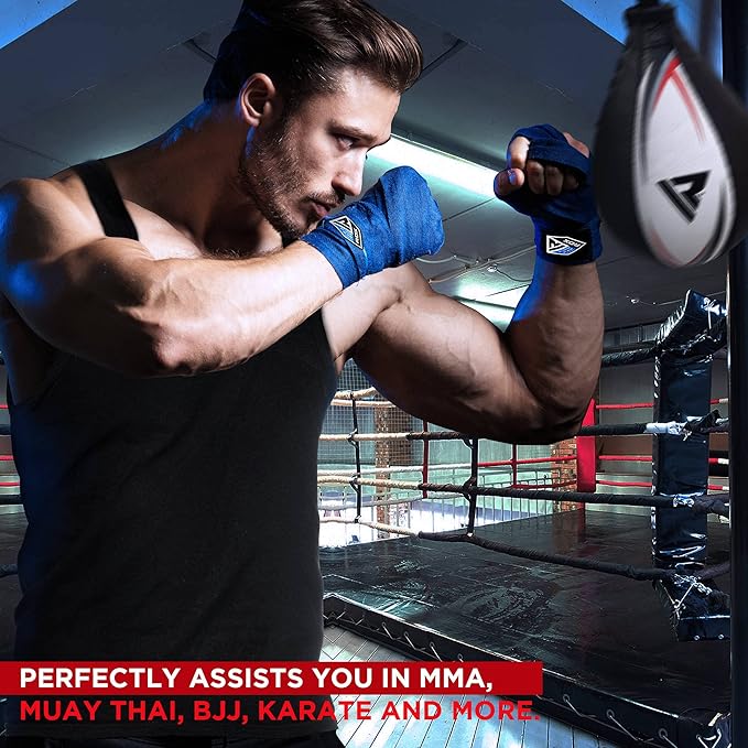 RDX Boxing Gloves 10 Oz Men Women with Boxing Hand Wraps Inner Gloves, 180 Inches Mexican Style Boxing Wrist Straps, Heavy Punching Bag Gloves for Boxing Kickboxing, Muay Thai, MMA Martial Arts