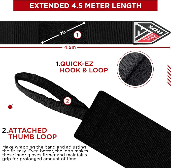 RDX Boxing Gloves 10 Oz Men Women with Boxing Hand Wraps Inner Gloves, 180 Inches Mexican Style Boxing Wrist Straps, Heavy Punching Bag Gloves for Boxing Kickboxing, Muay Thai, MMA Martial Arts