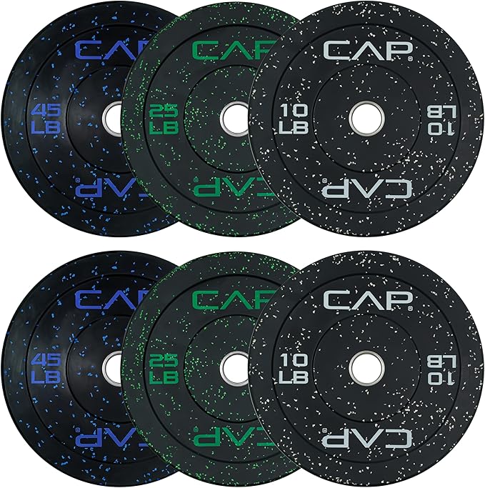 CAP Barbell 2-Inch Olympic Bumper Plate Weight Set 100-370 lbs