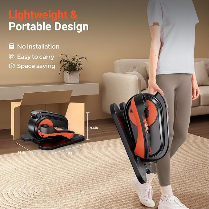 GORISE Under Desk Elliptical Machine, Portable Ellipse Leg Exerciser as Seen on Tv for Seniors, Fully Assembled Seated Pedal Exerciser with Remote, Manual & Auto Mode for Home Office