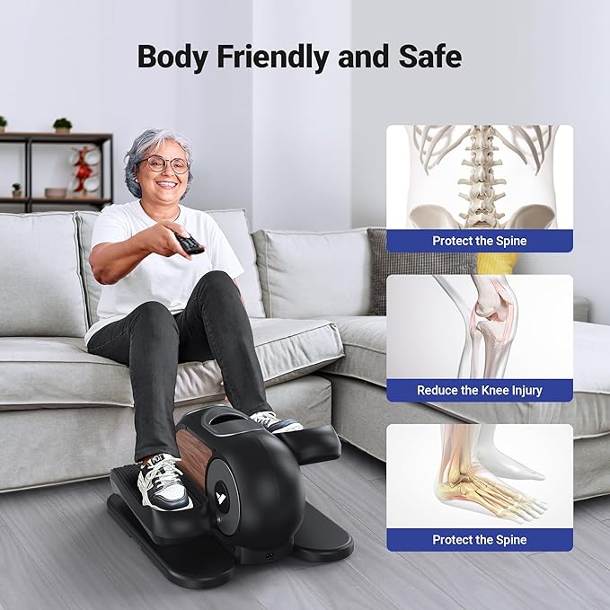 MERACH Under Desk Elliptical Machine Electric Ellipse Leg Exerciser for Seniors Anti-Slip Seated Mini Elliptical