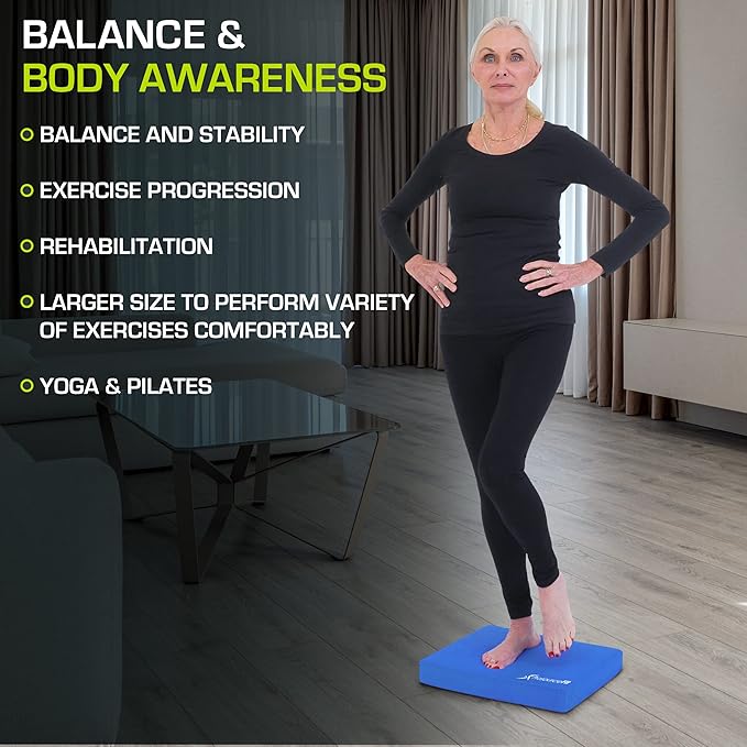 ProsourceFit Exercise Balance Pad – Cushioned Non-Slip Foam