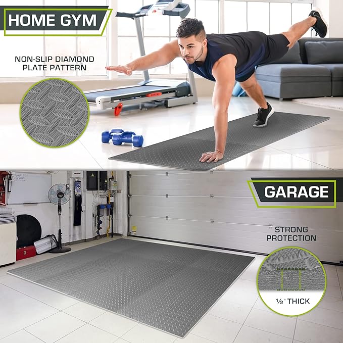 ProsourceFit Puzzle Exercise Mat ½ in 24 in 24 in 144 Sq 36 Tiles