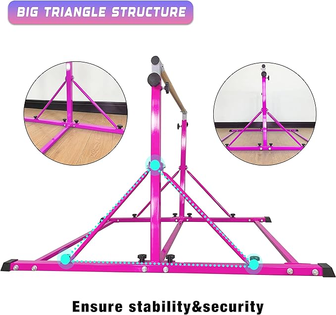 Gymnastic Bar For Kids and Teenage Ages 3-25 5 FT 6 FT 5 FT 6 FT