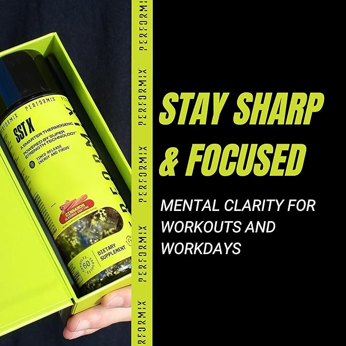 PERFORMIX SST X Timed Release Energy and Focus Powered by Super Strength Technology - Cinnamon - 60 Capsules (30 Servings)