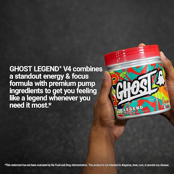 GHOST Legend Pre-Workout Powder, Orange Cream - 30 Servings – Pre-Workout for Men & Women with Choline, L-Citrulline, & Beta Alanine for Energy & Focus