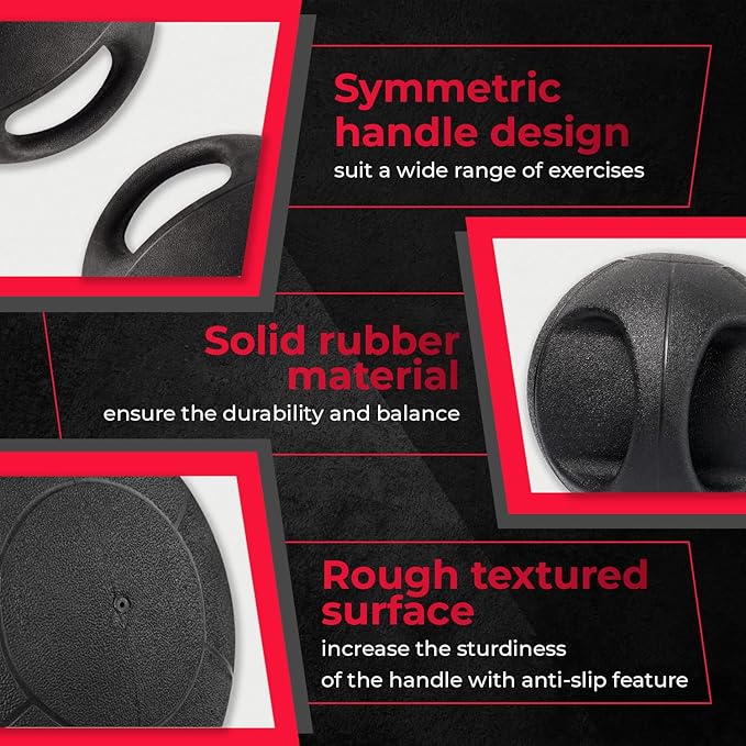 Yes4All Medicine Ball Dual Grip/Exercise Weighted Ball