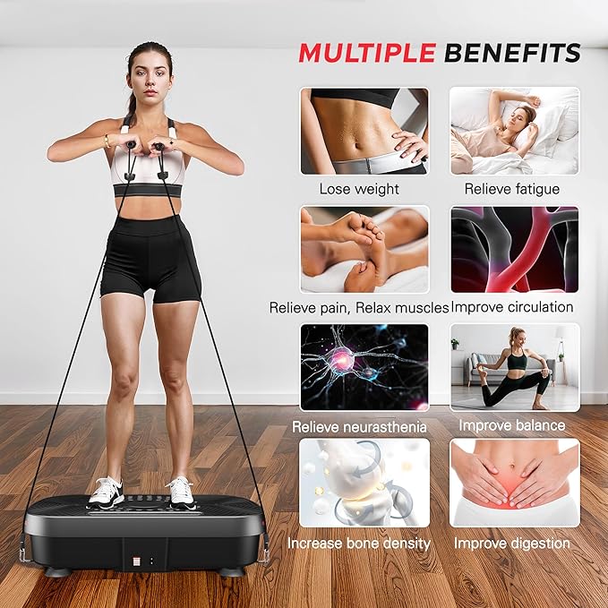 soges Vibration Plate Exercise Machine, Vibrating Exercise Equipment for Whole Body, Vibrate Plate for Home Fitness Workout, Weight Loss, Training