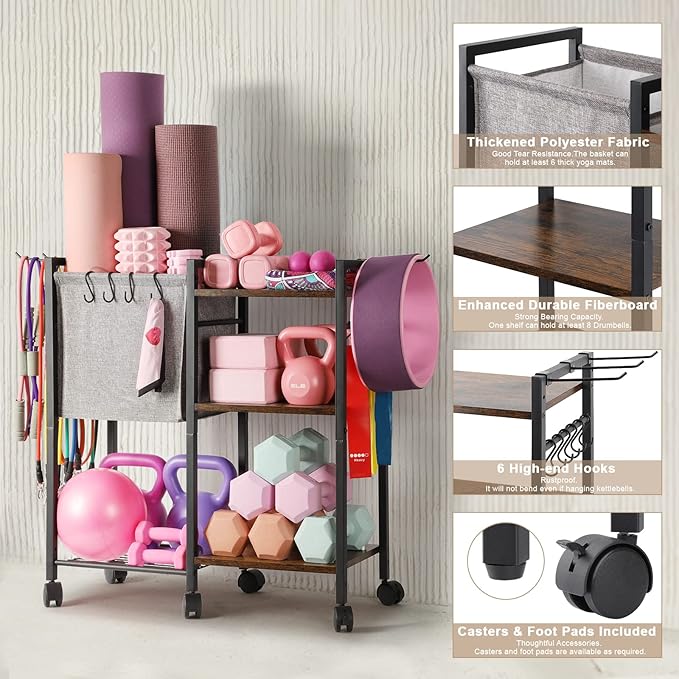 Yoga Mat Storage Rack Home Gym Equipment Storage
