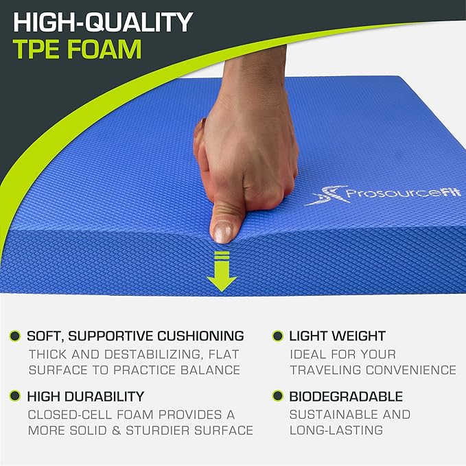 ProsourceFit Exercise Balance Pad – Cushioned Non-Slip Foam