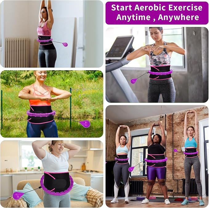 Infinity Weighted Hula Fit Hoop for Adult Weight 47'' Fitness 24 Detachable