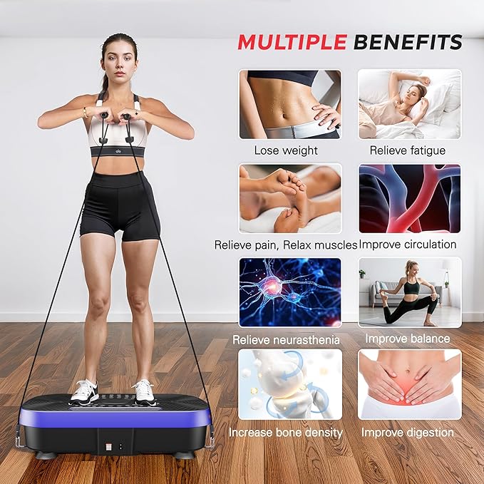 soges Vibration Plate Exercise Machine, Vibrating Exercise Equipment for Whole Body, Vibrate Plate for Home Fitness Workout, Weight Loss, Training