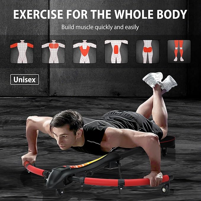 VIVITORY 4-in-1 Multi-Functional Rowing Machine AB Workout Machine, Core & Abdominal Trainers, Adjustable Dragonfly Machine, Strength Training Full Body Workout, Home Gym Fitness Equipment