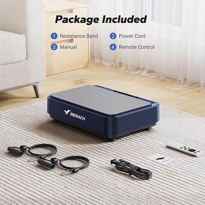 MERACH Vibration Plate Exercise Machine, Mini Vibrating Plate Machine for Women Men, Full Body Vibration Platform, Exercise Equipment for Home
