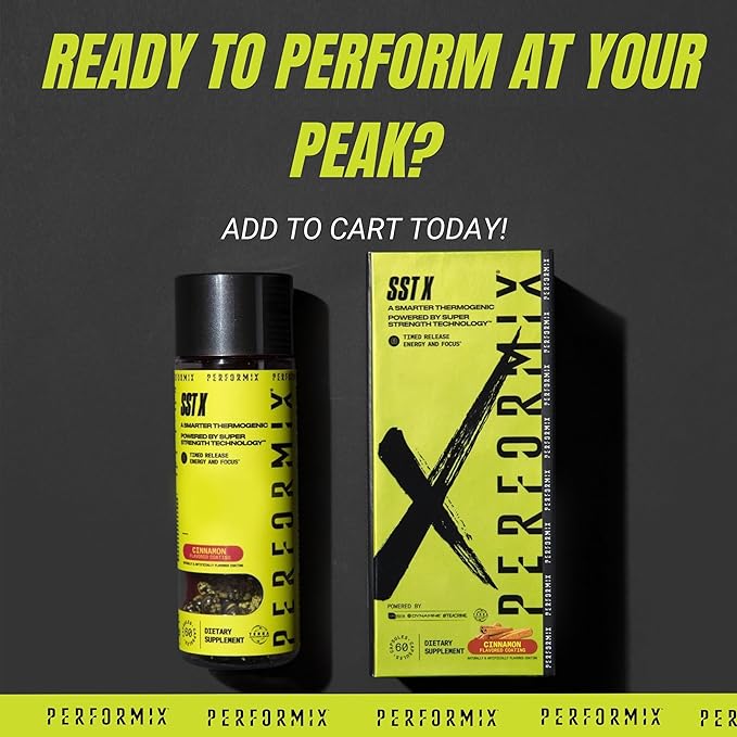PERFORMIX SST X Timed Release Energy and Focus Powered by Super Strength Technology - Cinnamon - 60 Capsules (30 Servings)