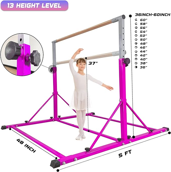Gymnastic Bar For Kids and Teenage Ages 3-25 5 FT 6 FT 5 FT 6 FT