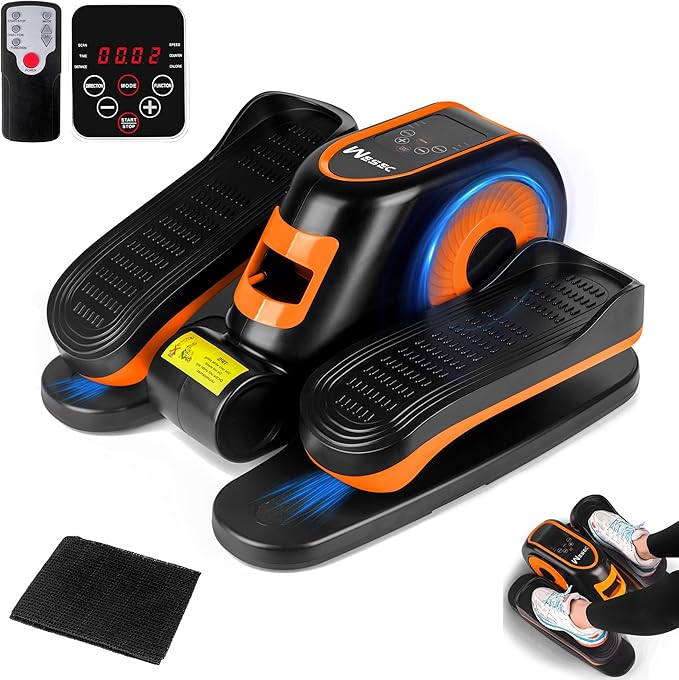 Under Desk Elliptical Machine, Electric Elliptical Seated Pedal Exerciser for Seniors w/Remote & 12 Speeds Level, Manual & Auto Mode, Noiseless Ellipse Leg Exerciser as Seen on Tv