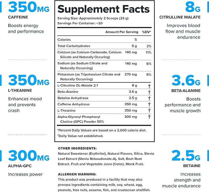 LEGION Pulse Pre Workout - All Natural Nitric Oxide Preworkout Drink to Boost Energy, Creatine Free, Naturally Sweetened, Beta Alanine, Citrulline, Alpha GPC (Strawberry Margarita)