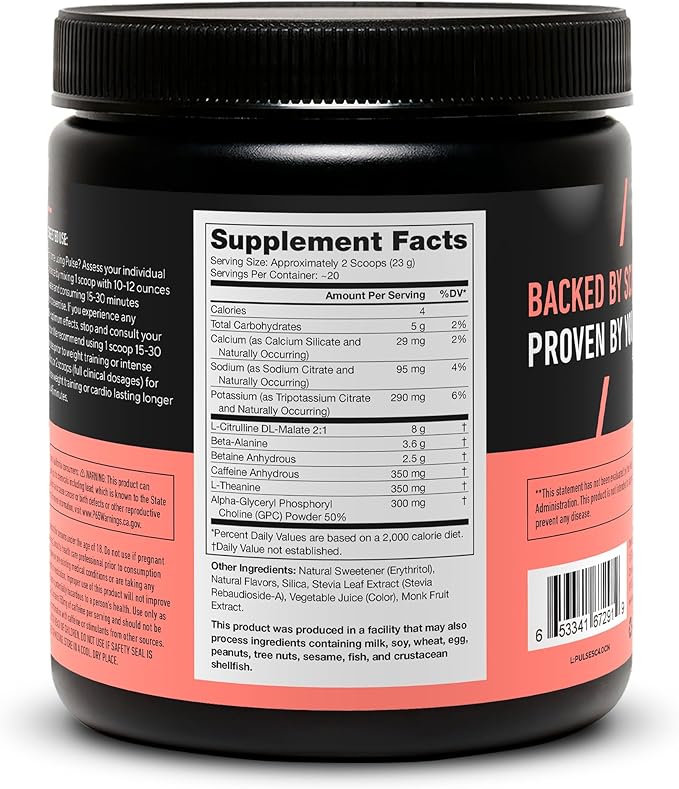 LEGION- All Natural Nitric Oxide Preworkout Drink to Boost Energy, Creatine Free, Naturally Sweetened, Beta Alanine, Citrulline, Alpha GPC (Sour Candy)