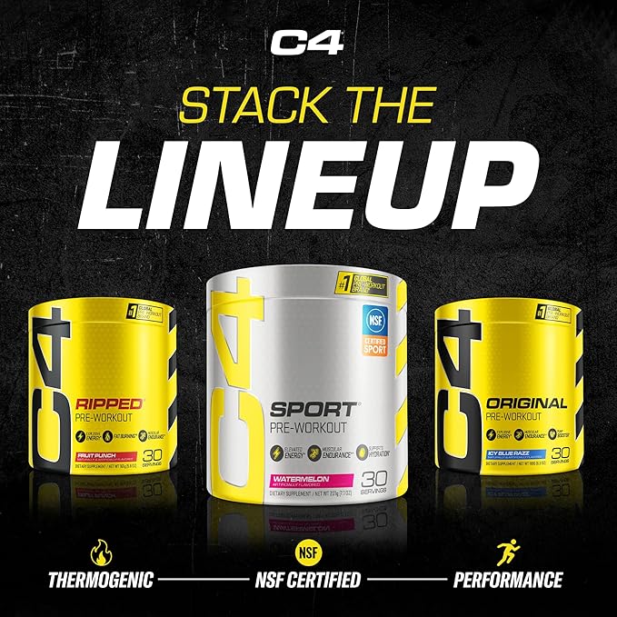 Cellucor C4 Sport Pre Workout Powder Fruit Punch - NSF Certified for Sport | 30 Servings, Packaging May Vary. (Pack of 2)